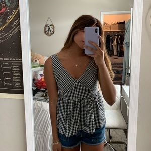 peplum gingham top